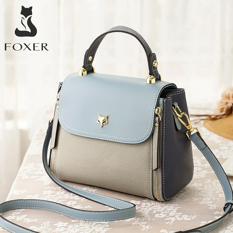 FOXER Original Bolso de Mano y hombro cruzado "Color Block" - Elegancia Compacta
