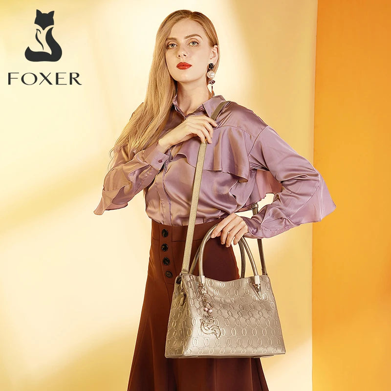 Bolso Tote FOXER Bicolor - Estructura, Curvas y Distinción Minimalista