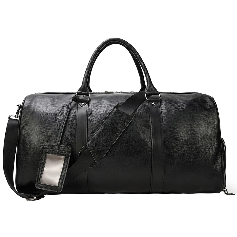 Waterproof Leather Travel Handbag - Elegance and Strength in Motion
