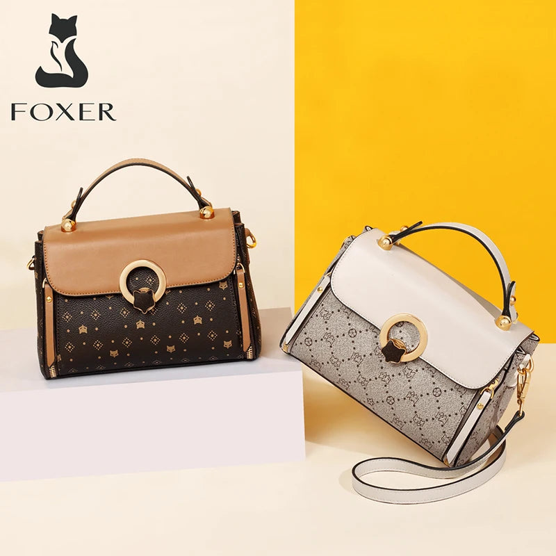 Bolso de Hombro FOXER Vintage Signature 2025 - Estilo y Elegancia Bicolor