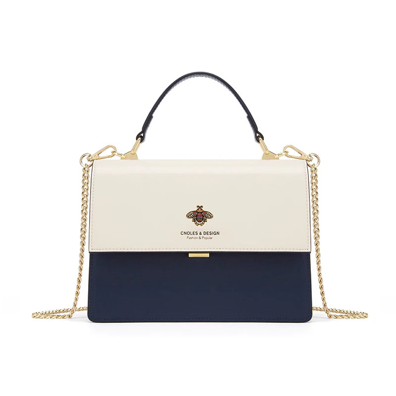 CLONES for Women -Bolso de Hombro "Bee Chic" Bicolor - Navy & Cream