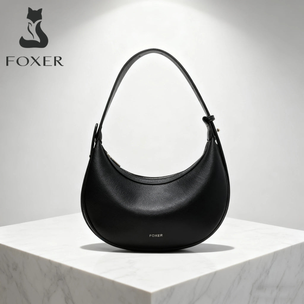 FOXER Bolso Satchel fashion para mujer 2025 - Elegancia Bicolor y Textura Sofisticada