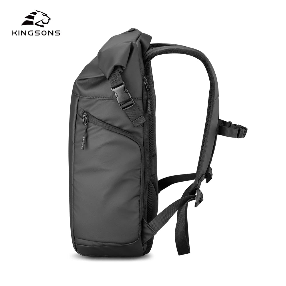 Mochila Kingsons 2025 Roll-Top Tech - Versatilidad y Estilo Técnico 1515,6 pulgadas para portátil