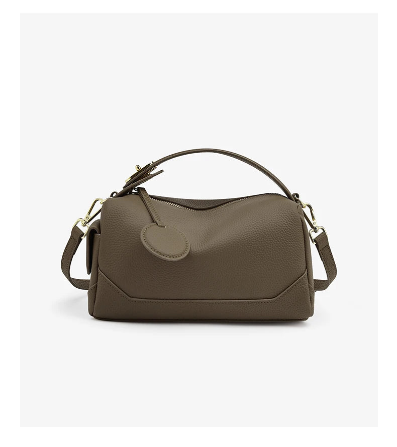 Bolso de Hombro para mujer -FOXER 2025 Invierno "Chic Boxtrot" de Cuero Genuino -Granulado -Bandolera