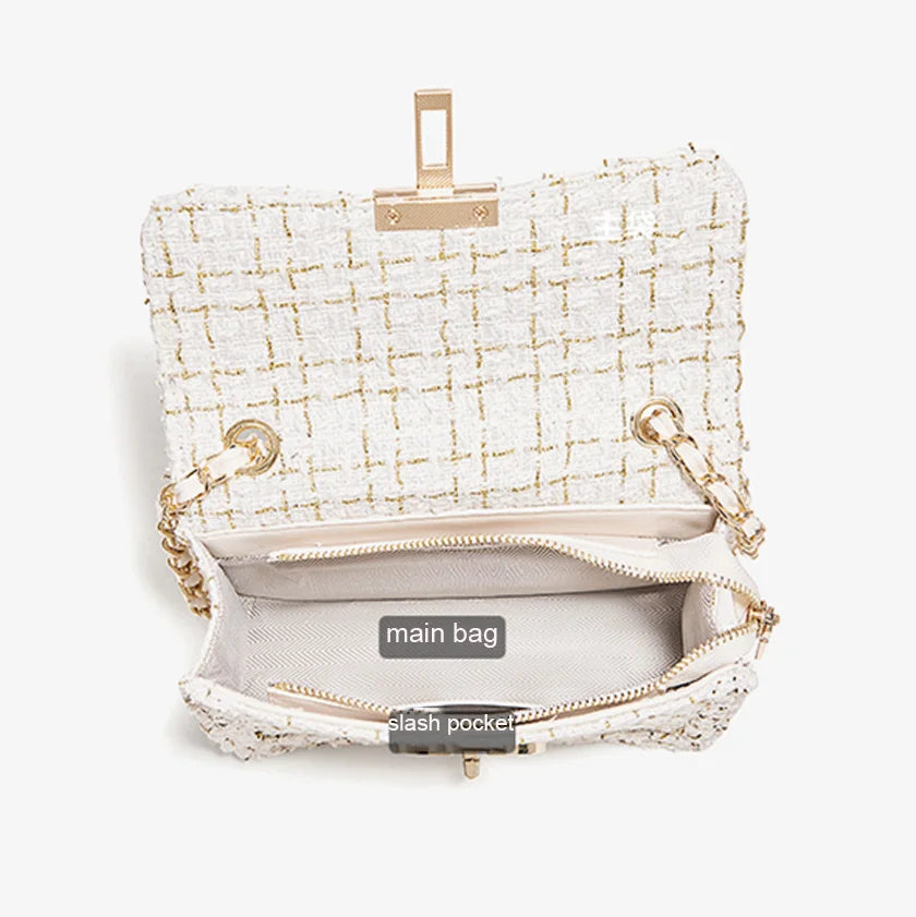 Bolso de Hombro FOXER 2025 - Glamour Texturizado en Tweed para mujer