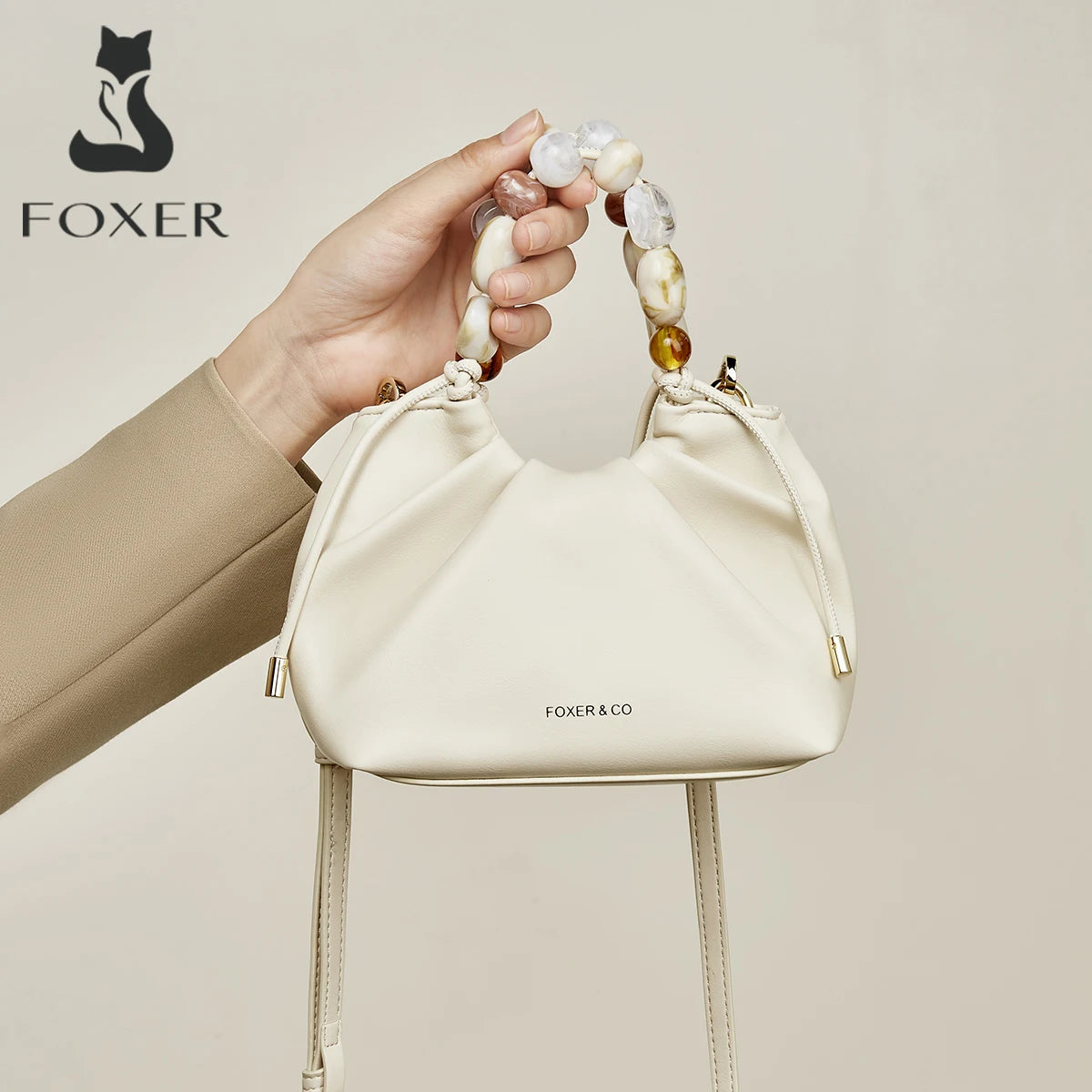 FOXER 2025 Winter Chic Mini Bolso FOXER. con Fruncido: Arte Escultural en el Detalle
