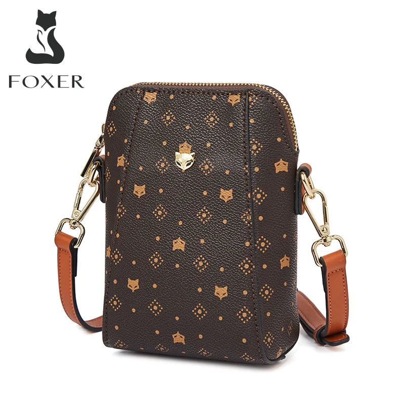 Mini Bolso Crossbody FOXER: Estilo Monogram Clásico y Funcionalidad Vertical