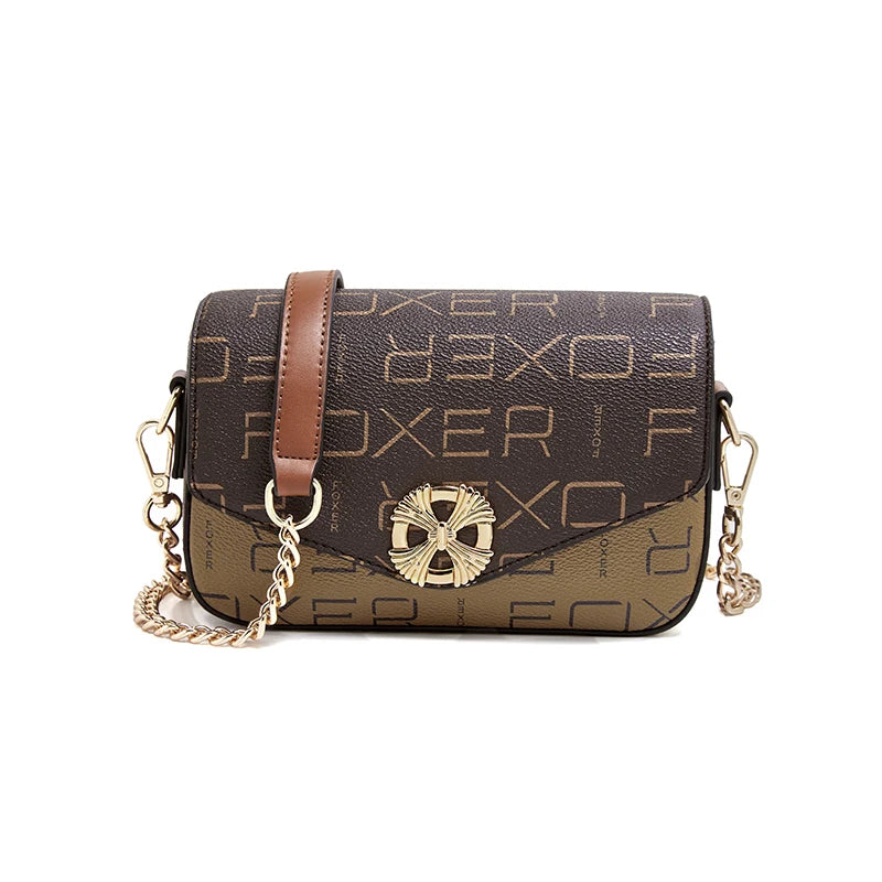 Mini Bolso Bandolera FOXER "Monograma Cadenas" para mujer con cadena solapada