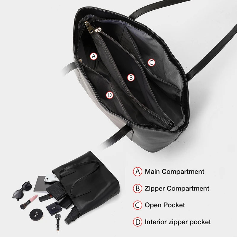 FOXER Bolso Tote "Ejecutivo Minimalista" de Gran Capacidad