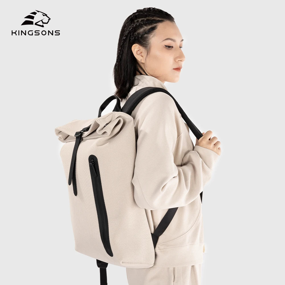 Mochila Kingsons "Aero-Roll" - Minimalismo Técnico y Confort de cuero de microfibra