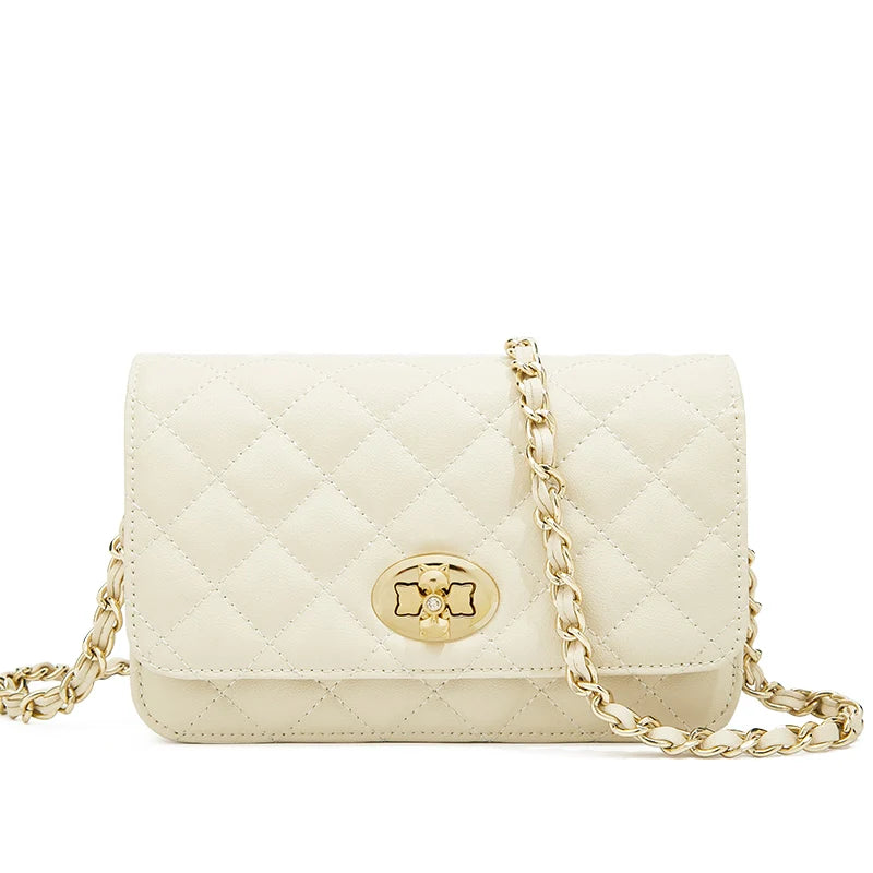 Bolso de Hombro FOXER Lattice "Diamond Quilt" - Clásico Sofisticado