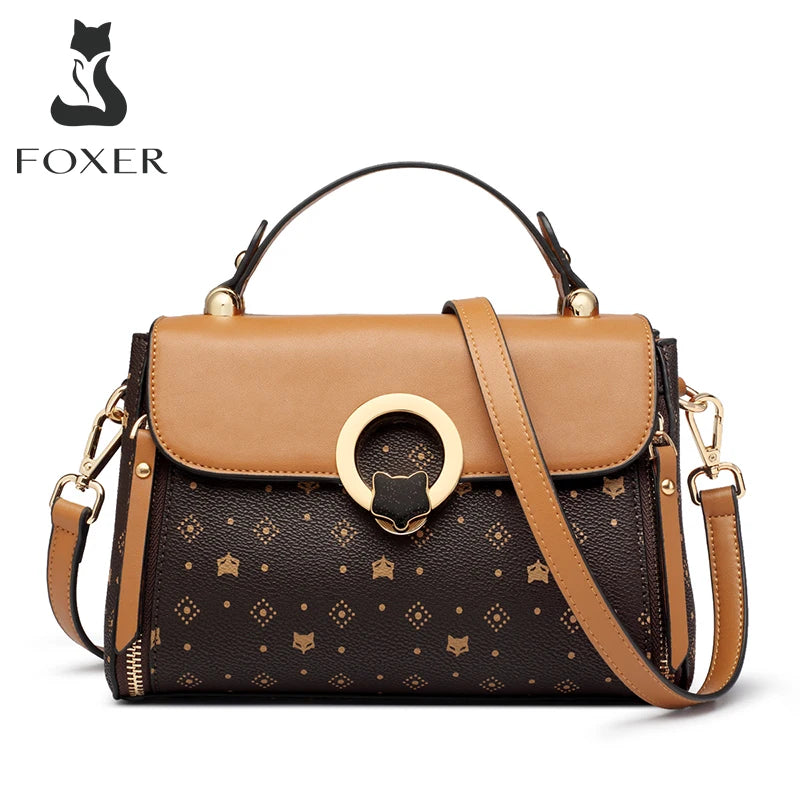 Bolso de Hombro FOXER Vintage Signature 2025 - Estilo y Elegancia Bicolor