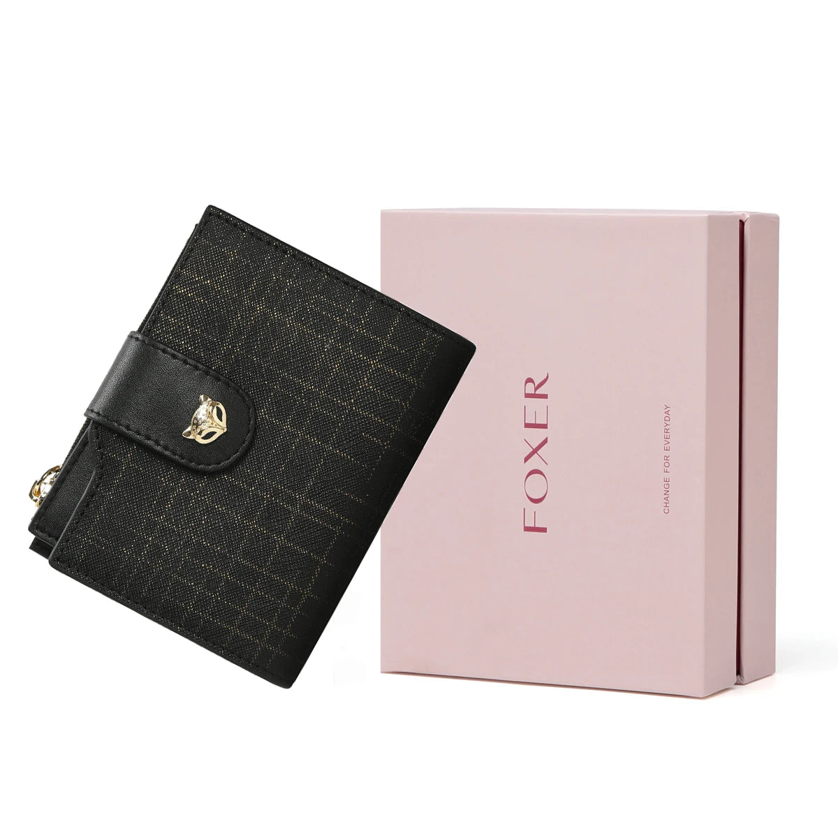Cartera Compacta FOXER de Lujo para mujer plegable antirrobo