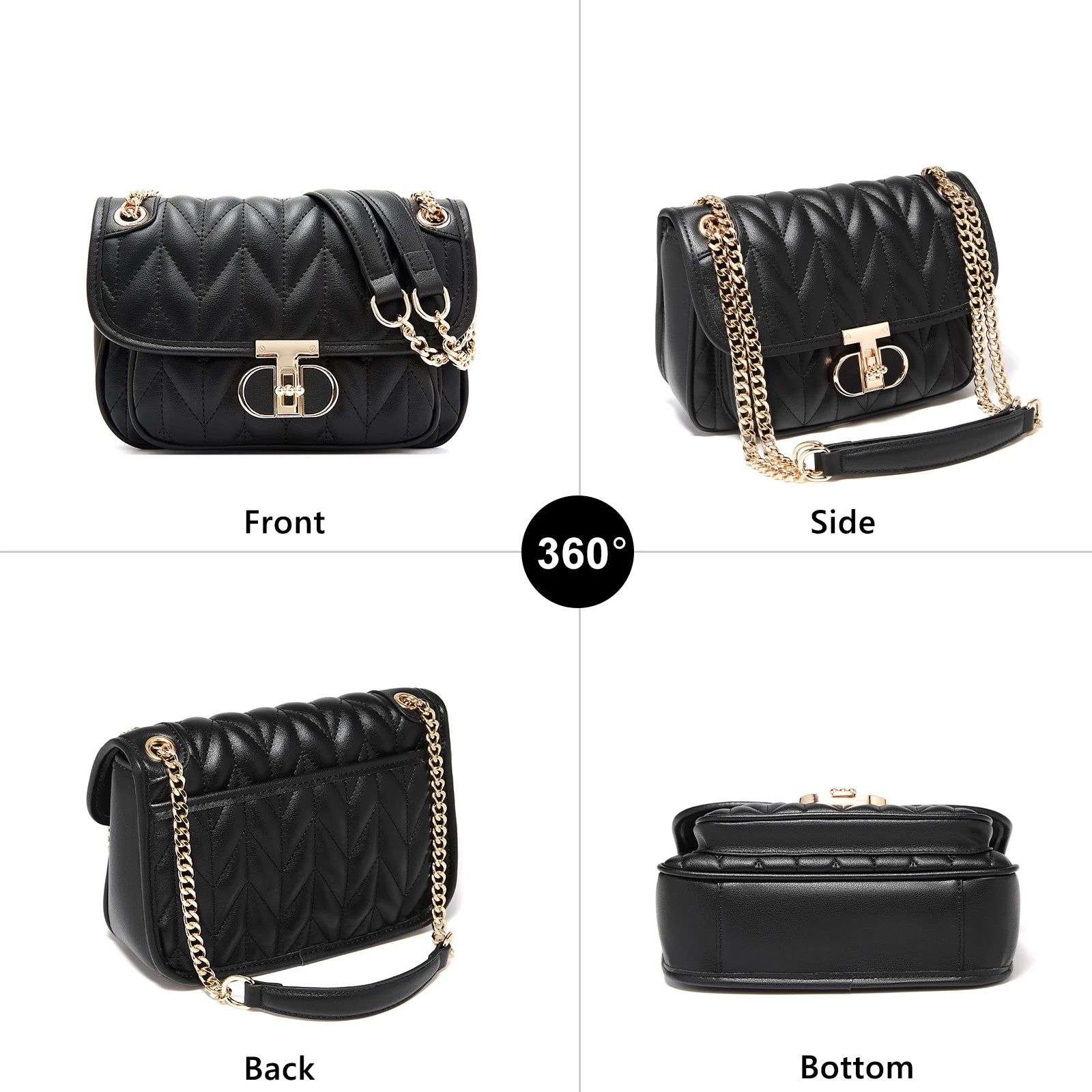 Bolso Clásico para mujer FOXER Fashion 2025  - Acolchado y Cadena Dorada