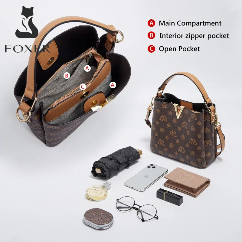 Bolso Bucket FOXER 2025 - Lujo Monogram Bandolera con Toque Juguetón