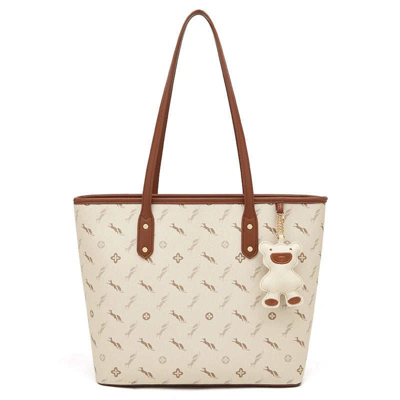 Bolso Tote FOXER para mujer con Estampado Monogram y Charm de gran tamaño para tu viaje u oficina