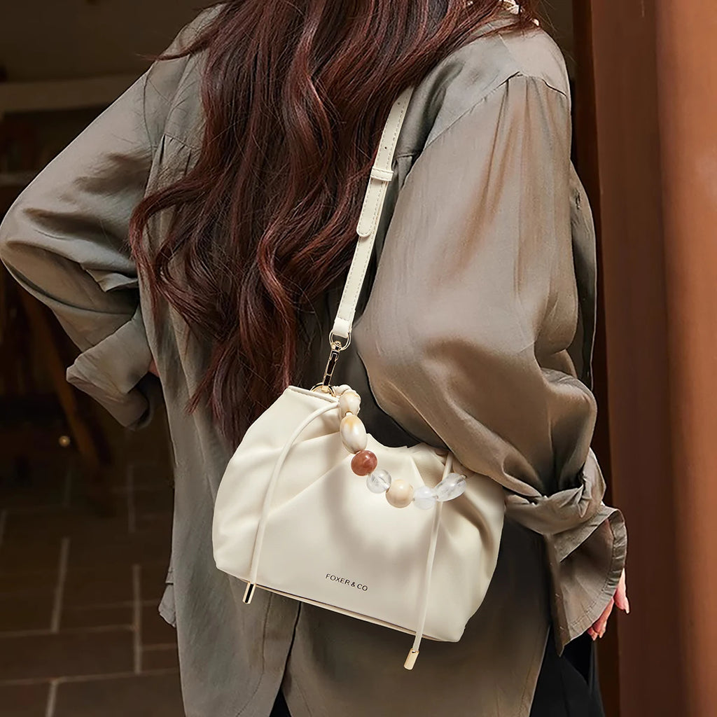 FOXER 2025 Winter Chic Mini Bolso FOXER. con Fruncido: Arte Escultural en el Detalle