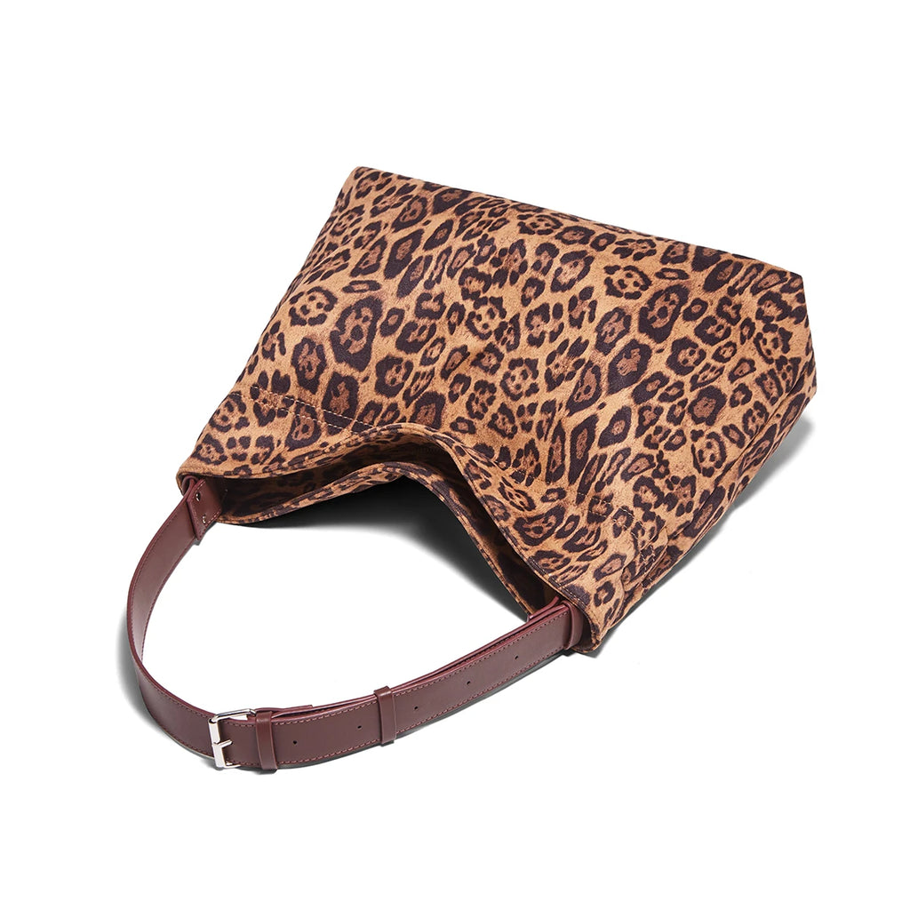 FOXER Women's Hobo Bag – Large with Bold Leopard Print