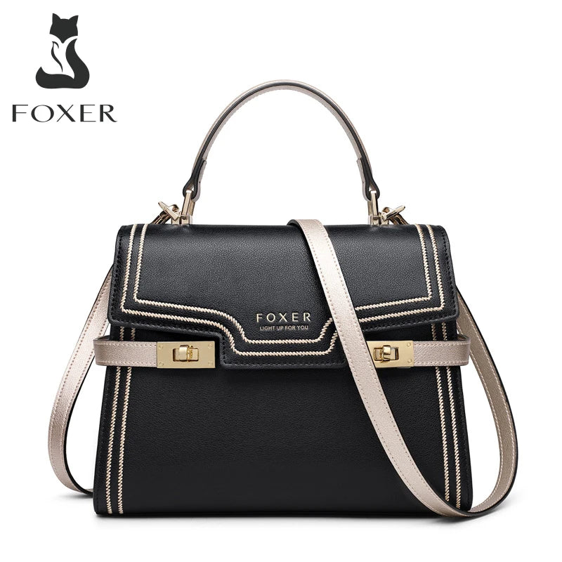 Bolso Satchel FOXER "Golden Line" - Estructura y Estilo