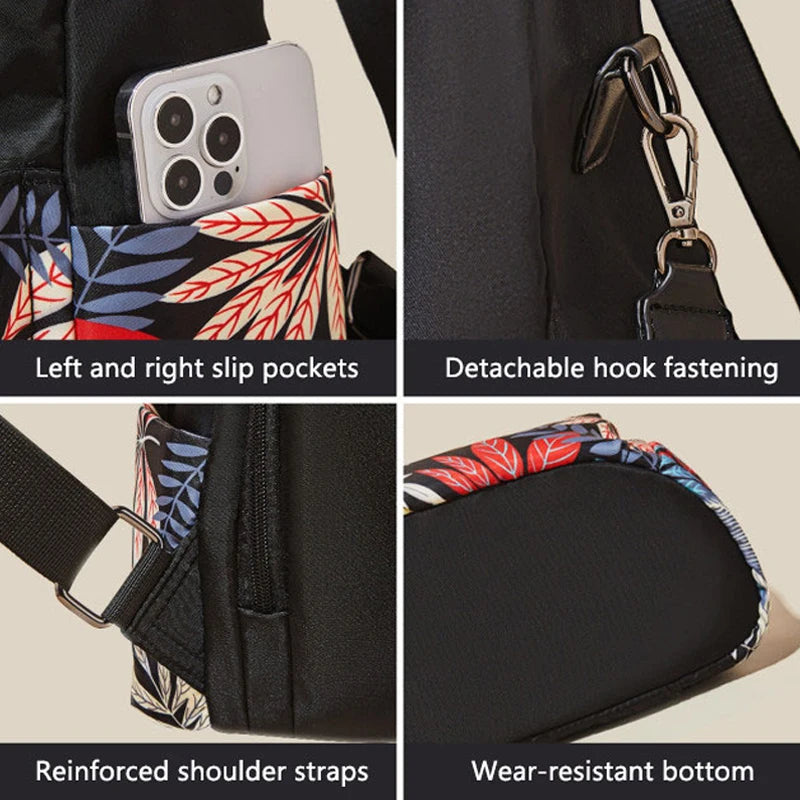 Mochila FOXER para mujer "Aventura Tropical" con Estampado Vibrante- Escolar con Antirrobo.