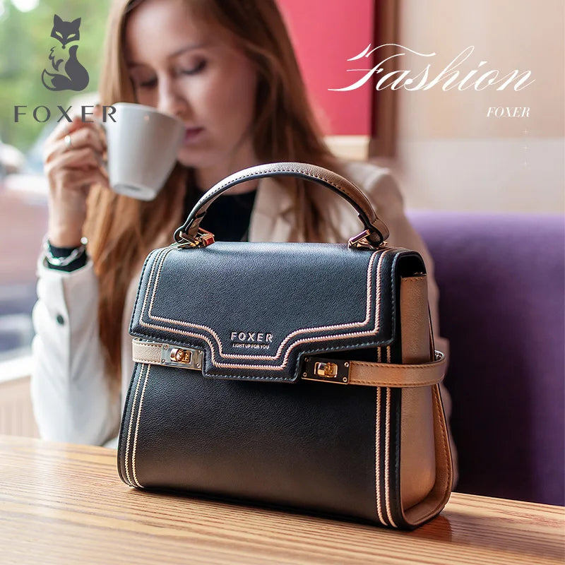 Bolso Satchel FOXER "Golden Line" - Estructura y Estilo