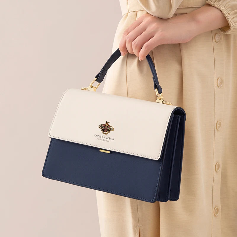 CLONES for Women -Bolso de Hombro "Bee Chic" Bicolor - Navy & Cream