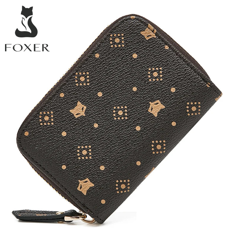 FOXER Mini Fashion Tarjetero Monogram para mujeres: Organización Elegante y Compacta