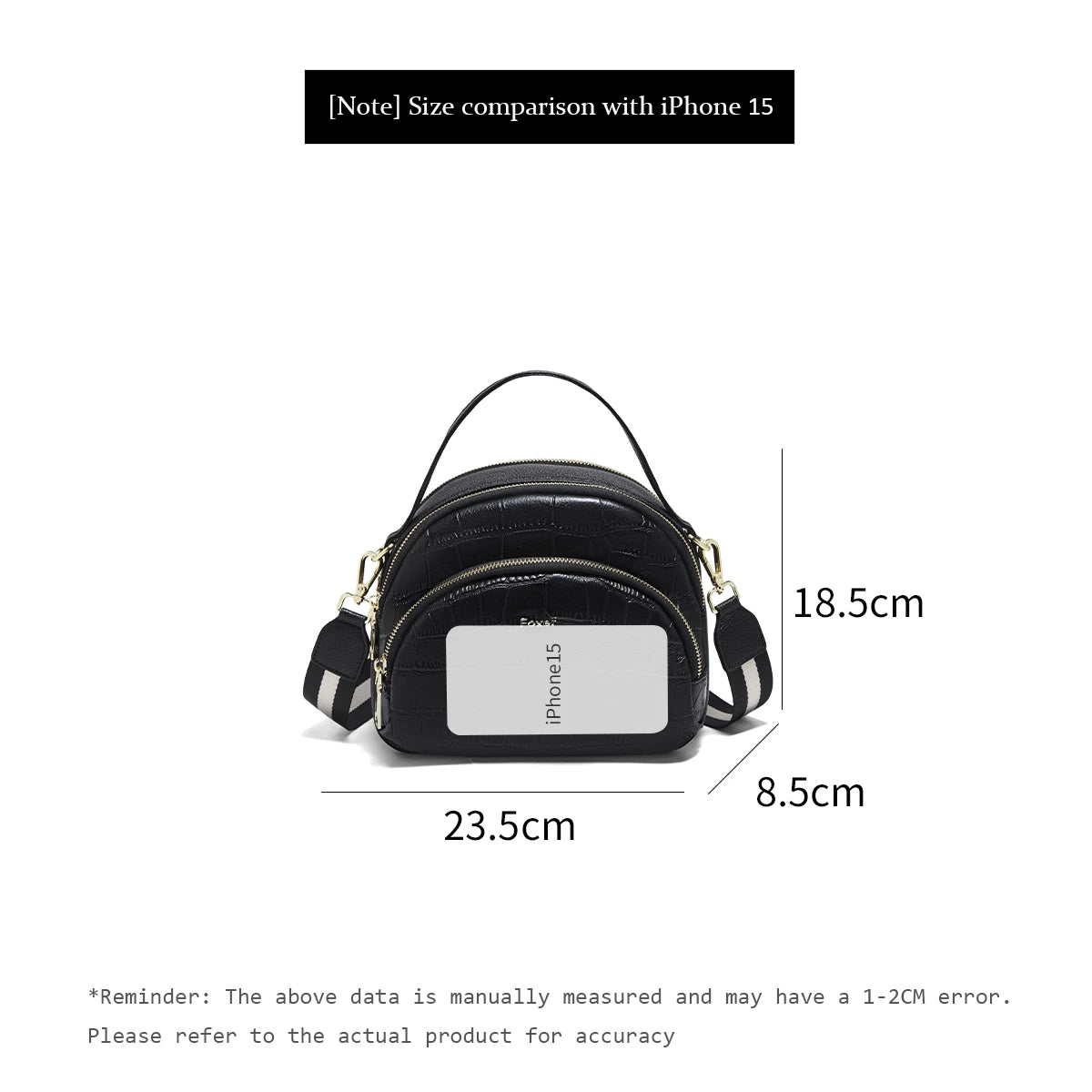 Bolso Crossbody "Triple Zip" de FOXER Otoño e Invierno- Funcionalidad de Lujo