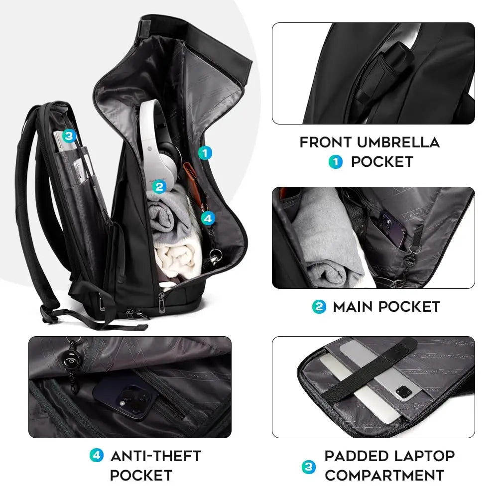 Mochila Multifuncional BANGE Armor Roll-Top - Seguridad y Versatilidad Urbana