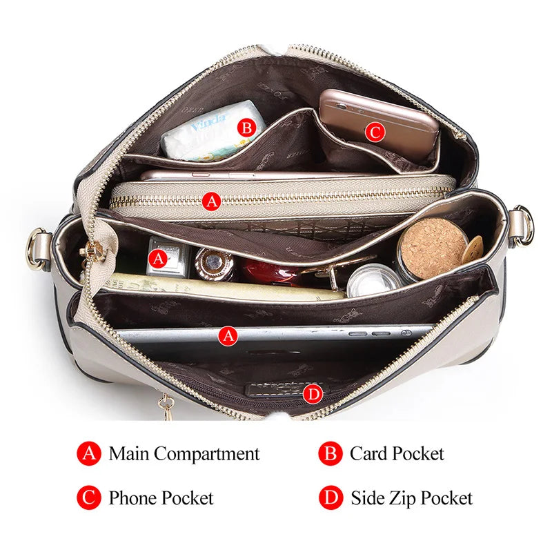 Bolso Bandolera FOXLOVER 2025 para mujer con Monograma Texturizado y Cadena Dorada | Acabado de lujo