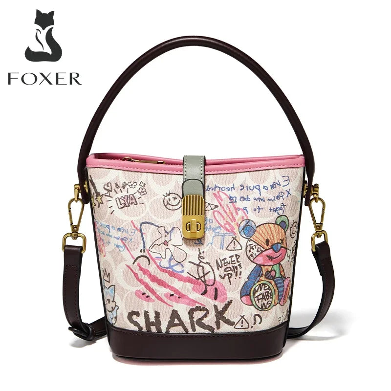 Bolso Bucket FOXER Shark Graffiti - Arte Urbano de Lujo
