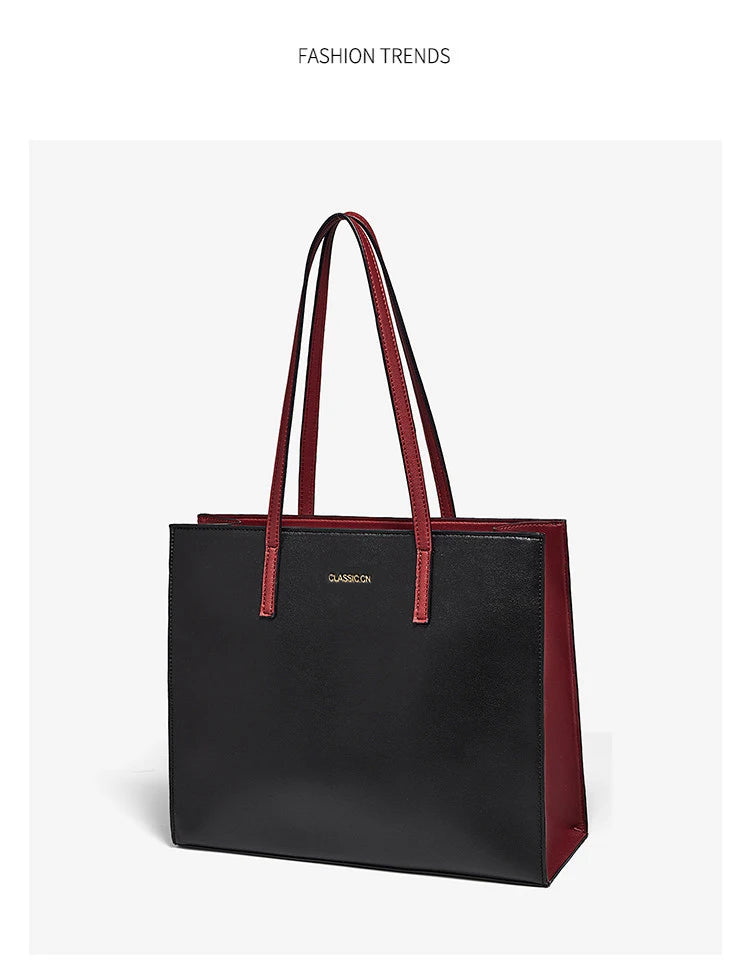 FOXER Nuevo Bolso 2025 Tote Ejecutivo FOXER Simple- Grande - Contraste Sofisticado de colores