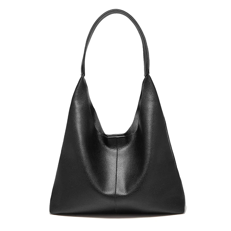 Bolso Hobo FOXER "Minimal Soft" de Piel Suave y Gran Capacidad- Cuero mas Microfibra- Casual para todas las estaciones