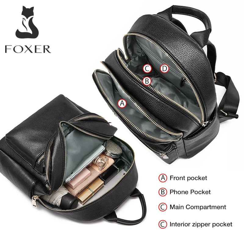 Mochila FOXER microfibra mochila sencilla para viajes y el día a día: Estilo Urbano y Organización Premium