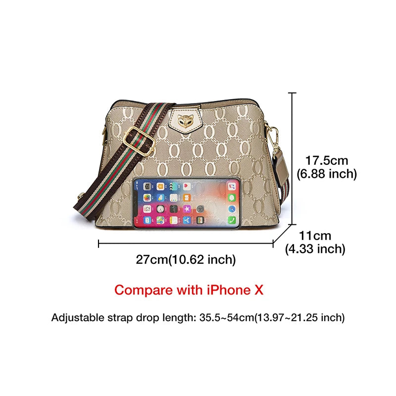 Bolso Bandolera de cuero FOXER Golden Monogram para mujer