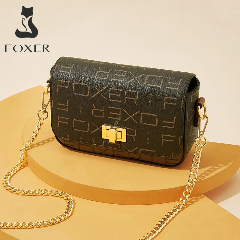 FOXER Lady Bandolera Bolso de hombro exclusiva para mujer - Estilo Cadena Monogram
