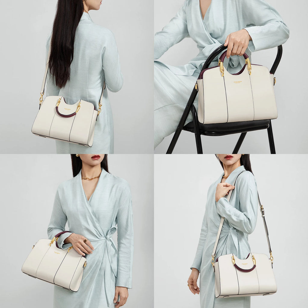 Bolso Satchel CNOLES - Minimalismo Chic en Tonos Neutros - Bandolera de mano para un estilo sofisticado