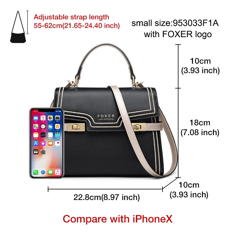 Bolso Satchel FOXER "Golden Line" - Estructura y Estilo