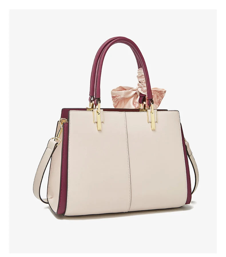 FOXER Cuero dividido -2025 Otoño Invierno -Nuevo Bolso Bandolera de mano y hombro para mujer con un Bordado clásico