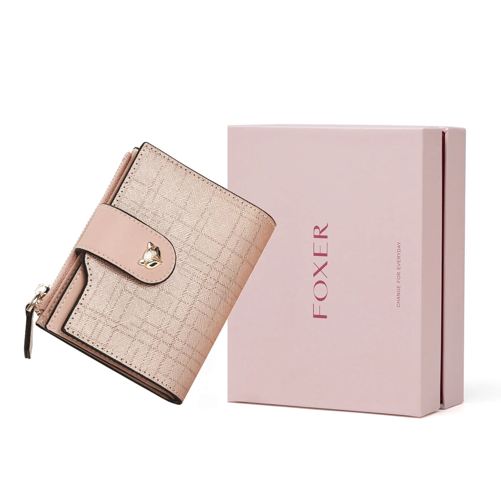 Cartera Compacta FOXER de Lujo para mujer plegable antirrobo