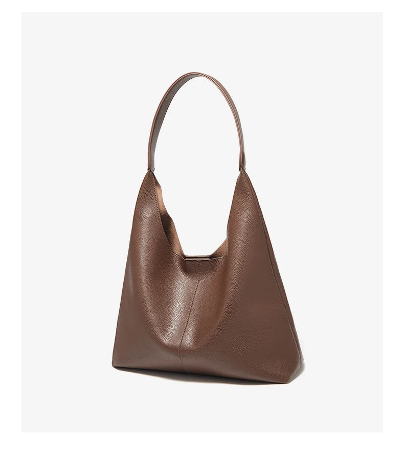 Bolso Hobo FOXER "Minimal Soft" de Piel Suave y Gran Capacidad- Cuero mas Microfibra- Casual para todas las estaciones