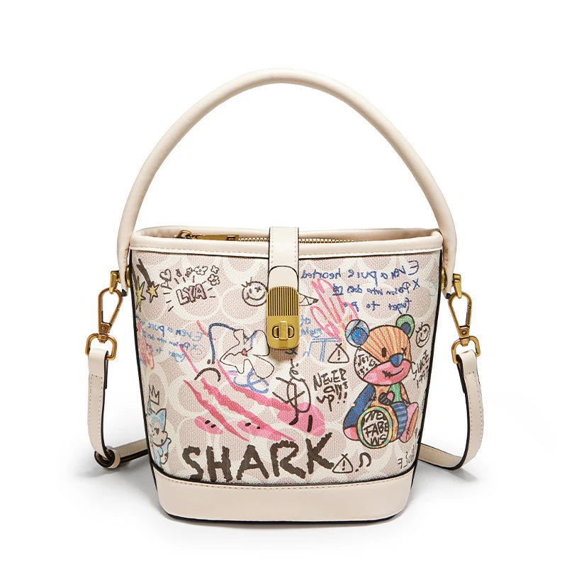 Bolso Bucket FOXER Shark Graffiti - Arte Urbano de Lujo