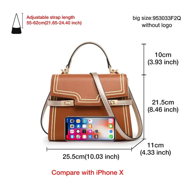 Bolso Satchel FOXER "Golden Line" - Estructura y Estilo