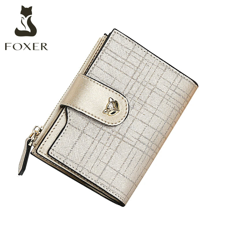 Cartera Compacta FOXER de Lujo para mujer plegable antirrobo