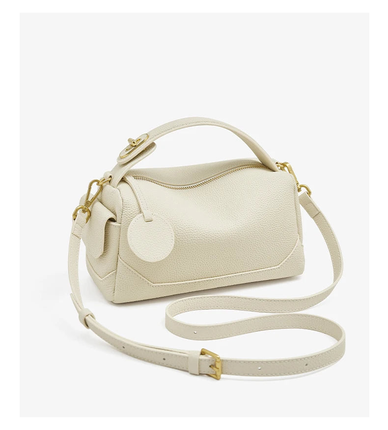 Bolso de Hombro para mujer -FOXER 2025 Invierno "Chic Boxtrot" de Cuero Genuino -Granulado -Bandolera