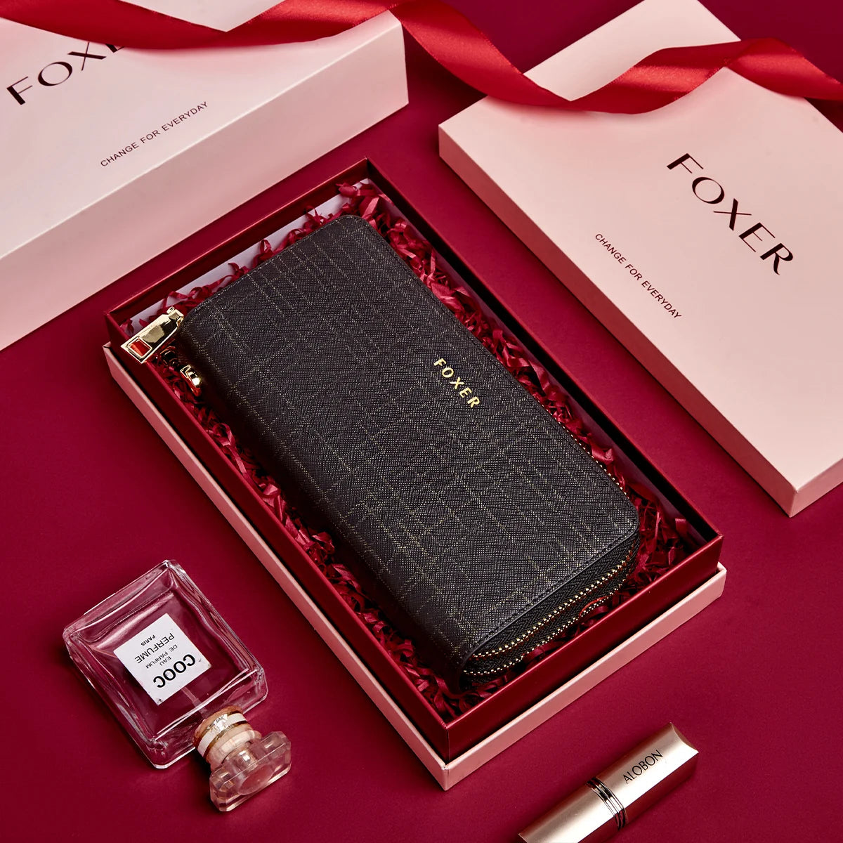 Billetera Larga FOXER para damas: Organización Premium en colores Glaciares