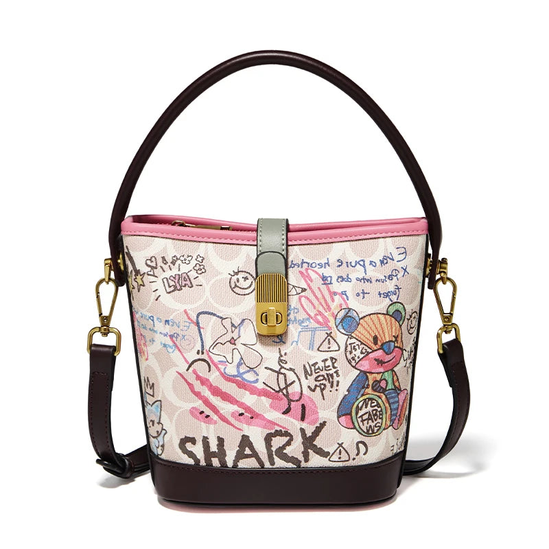 Bolso Bucket FOXER Shark Graffiti - Arte Urbano de Lujo
