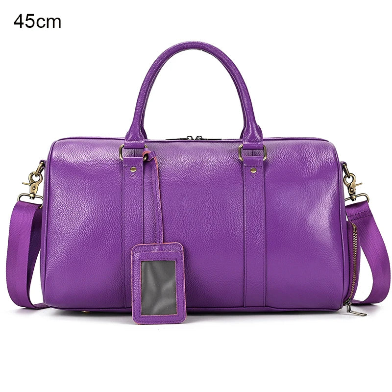 Waterproof Leather Travel Handbag - Elegance and Strength in Motion