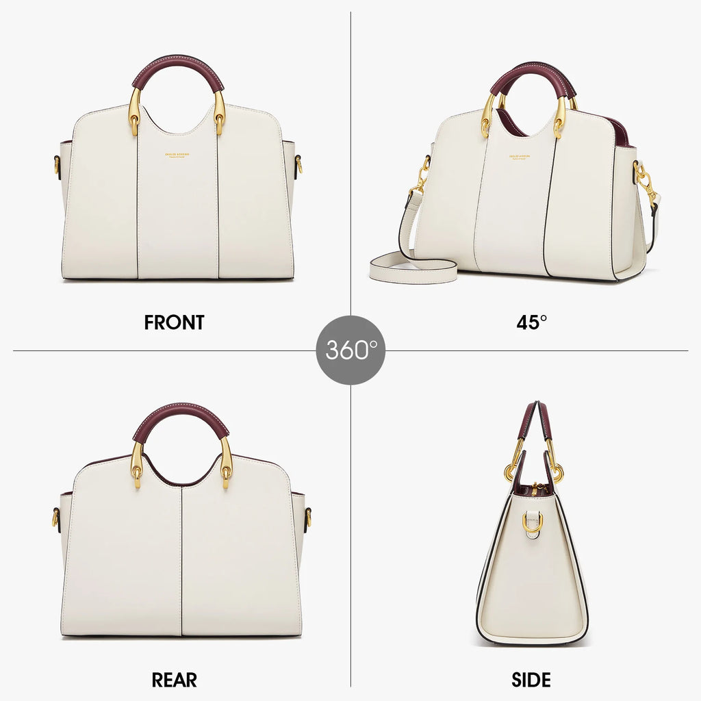 Bolso Satchel CNOLES - Minimalismo Chic en Tonos Neutros - Bandolera de mano para un estilo sofisticado