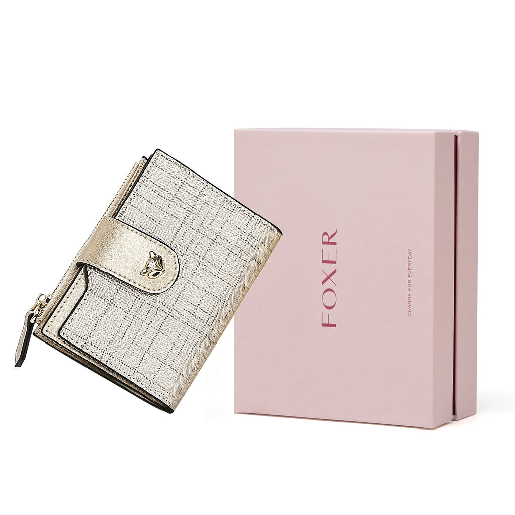 Cartera Compacta FOXER de Lujo para mujer plegable antirrobo